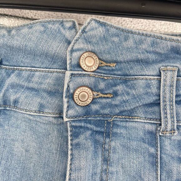 Sweet Look Light Wash Paperbag Waist Denim Shorts High Rise Rolled Cuff XL - Picture 7 of 16